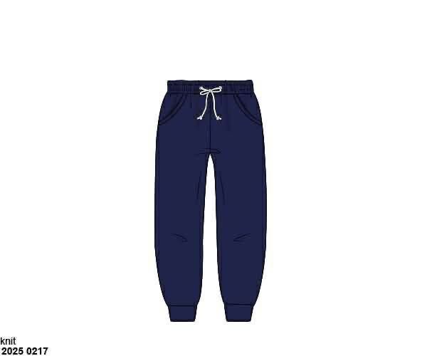 Pre Order 146: Knit Bottoms- Boys Navy Joggers