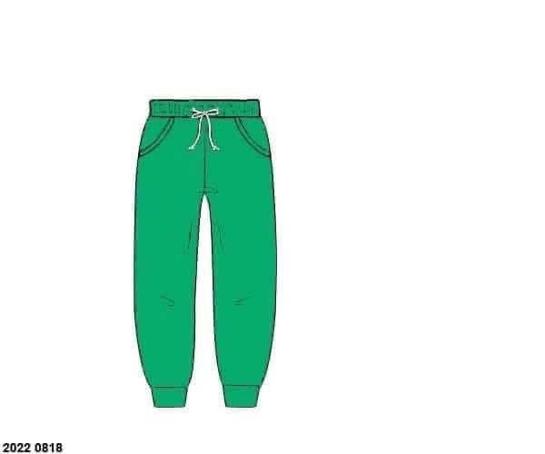 Pre Order 146: Knit Bottoms- Boys Green Joggers