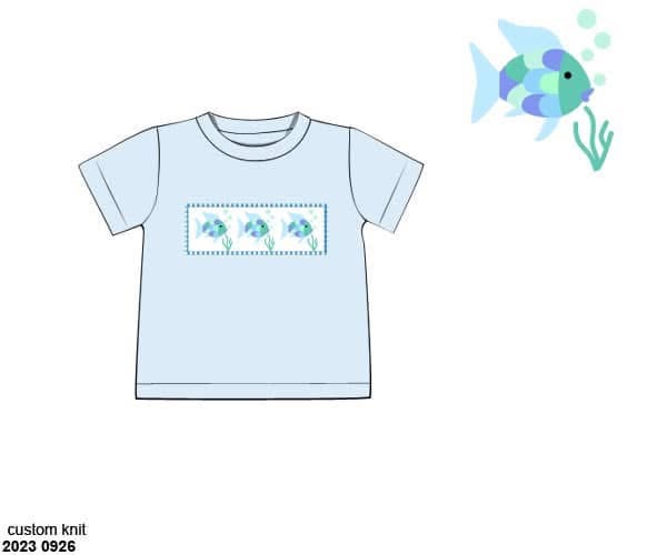 Pre Order 146: Books- Boys Smocked Fish Knit Shirt