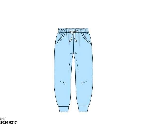 Pre Order 146: Knit Bottoms- Boys Light Blue Joggers