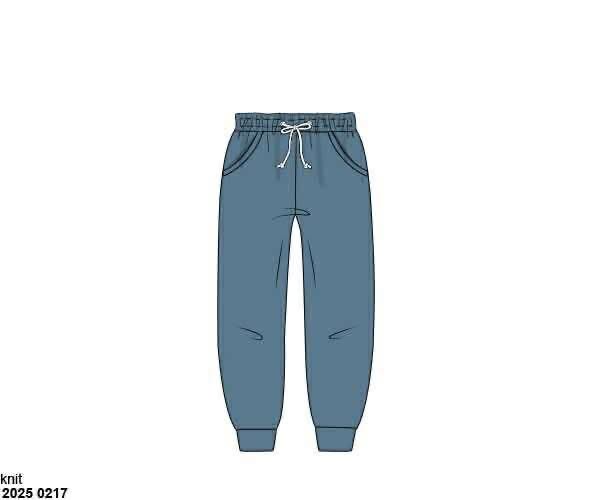 Pre Order 146: Knit Bottoms- Boys Stone Blue Joggers