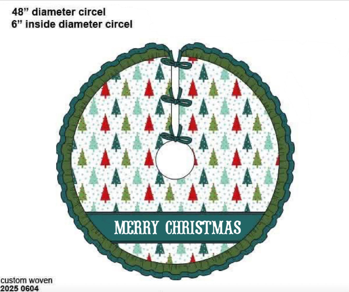 *CHRISTMAS RTS: Colorful Trees- Merry Christmas Smock Tree Skirt