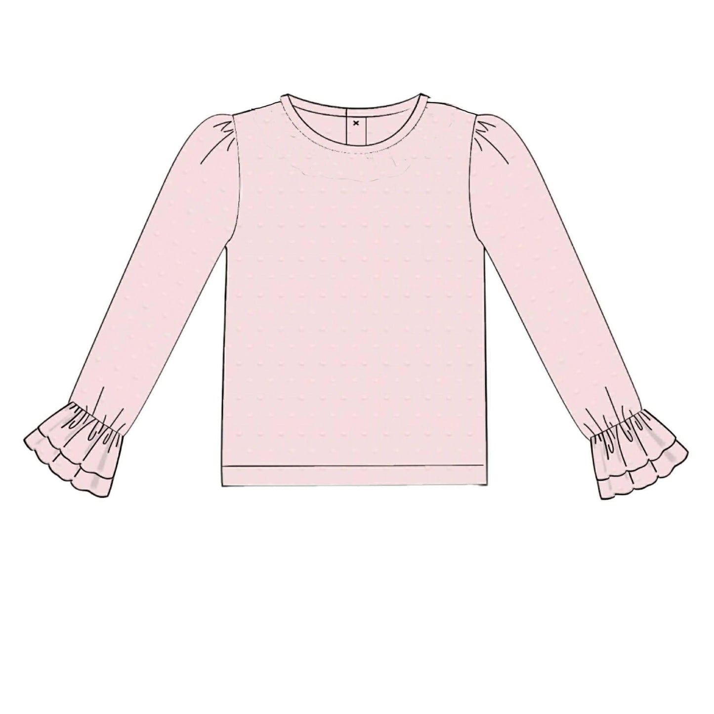 Honey 3: Homestead- Girls Pink Swiss Dot Layering Shirt
