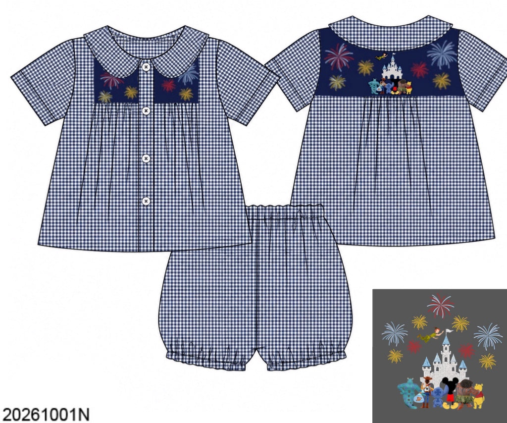Pre Order 151: Magical Nights- Boys Smocked Bubble Short Set