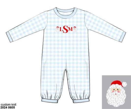 RTS: French Knot Santa- Bots Knit Romper “LSM”