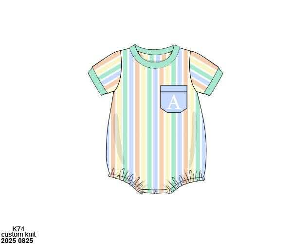 Pre Order 132: Spring Stripes- Boys Knit Bubble