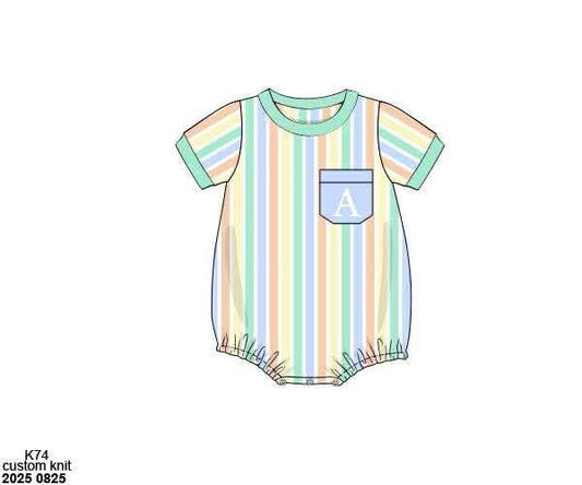 Pre Order 132: Spring Stripes- Boys Knit Bubble