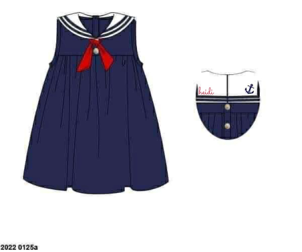 Pre Order 136: Sailors at Sea- Girls Knit Dress