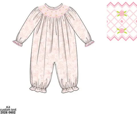 Pre Order 147: Bear Toile- Girls Knit Romper