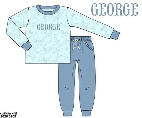 Pre Order 147: Bear Toile- Boys Knit Jogger Set