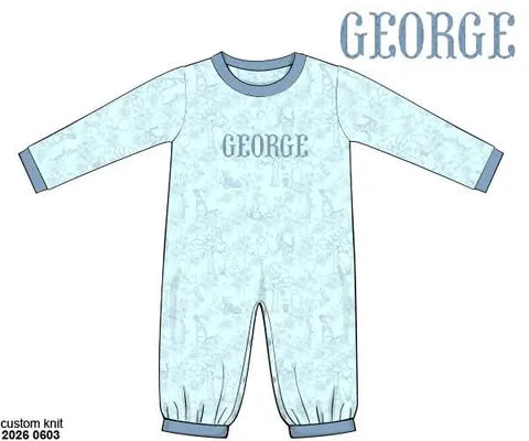 Pre Order 147: Bear Toile- Boys Knit Romper