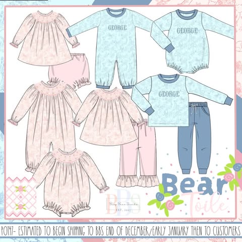 Pre Order 147: Bear Toile- Boys Knit Bubble