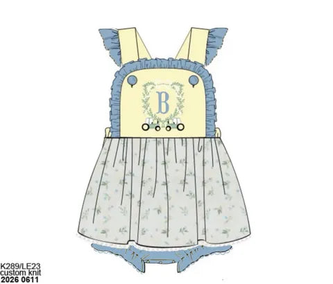 Pre Order 147: Tractor Crest- Girls Skirted Bubble