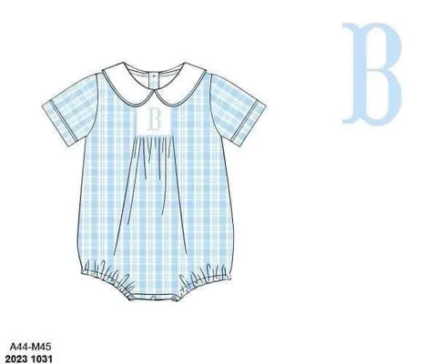 Pre Order 147: Simple Monogram- Boys Woven Bubble