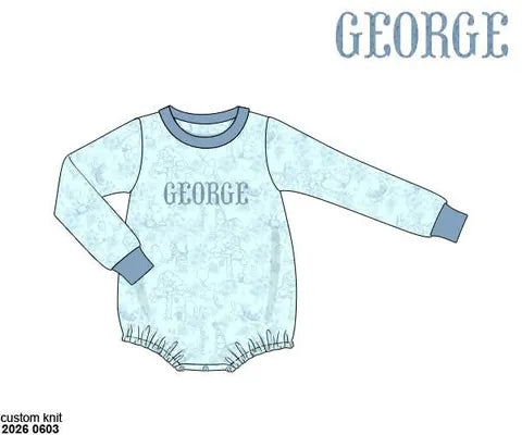 Pre Order 147: Bear Toile- Boys Knit Bubble