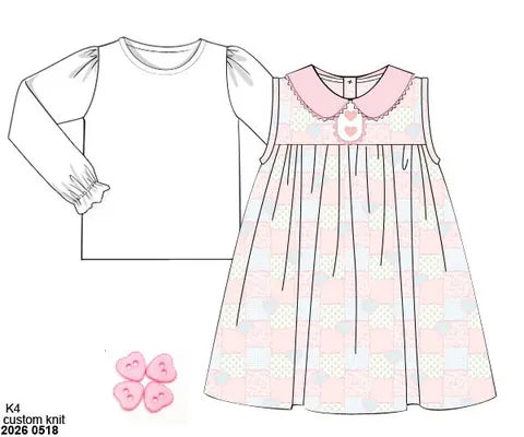 Pre Order 147: Be Mine- Girls 2pc Woven Dress