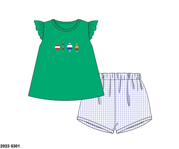 Throwback Pre Order: Bobbers- Girls Woven Shortie Set