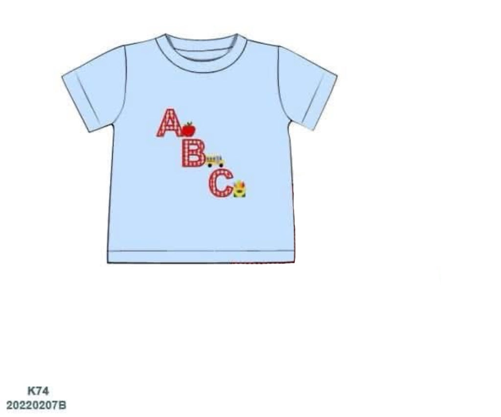 RTS: DEFECT- Back to School Shirts- ABC Boys Shirt