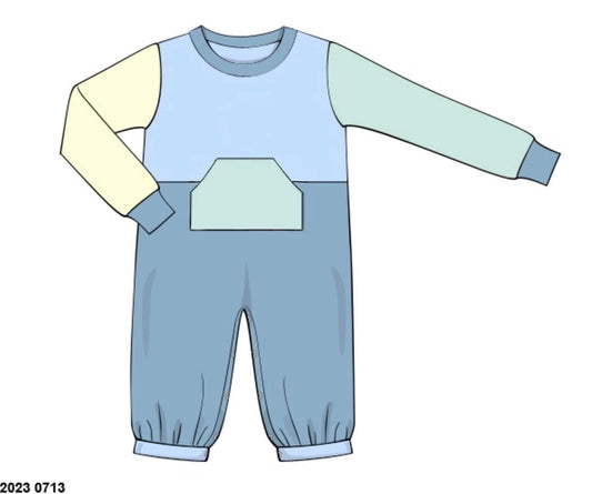 RTS: Winter Colorblock- Boys Knit Romper