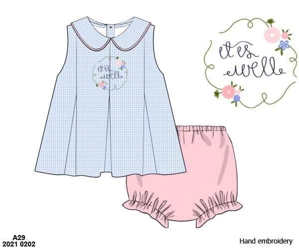 Throwback Pre Order: It Is Well- Girls Woven Bloomer Set