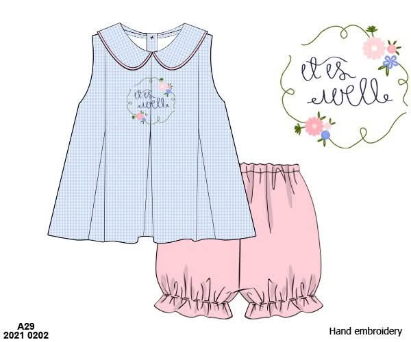 Throwback Pre Order: It Is Well- Girls Woven Bubble Short Set