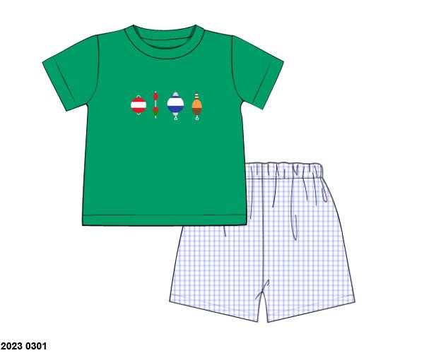 Throwback Pre Order: Bobbers- Boys Woven Angled Short Set