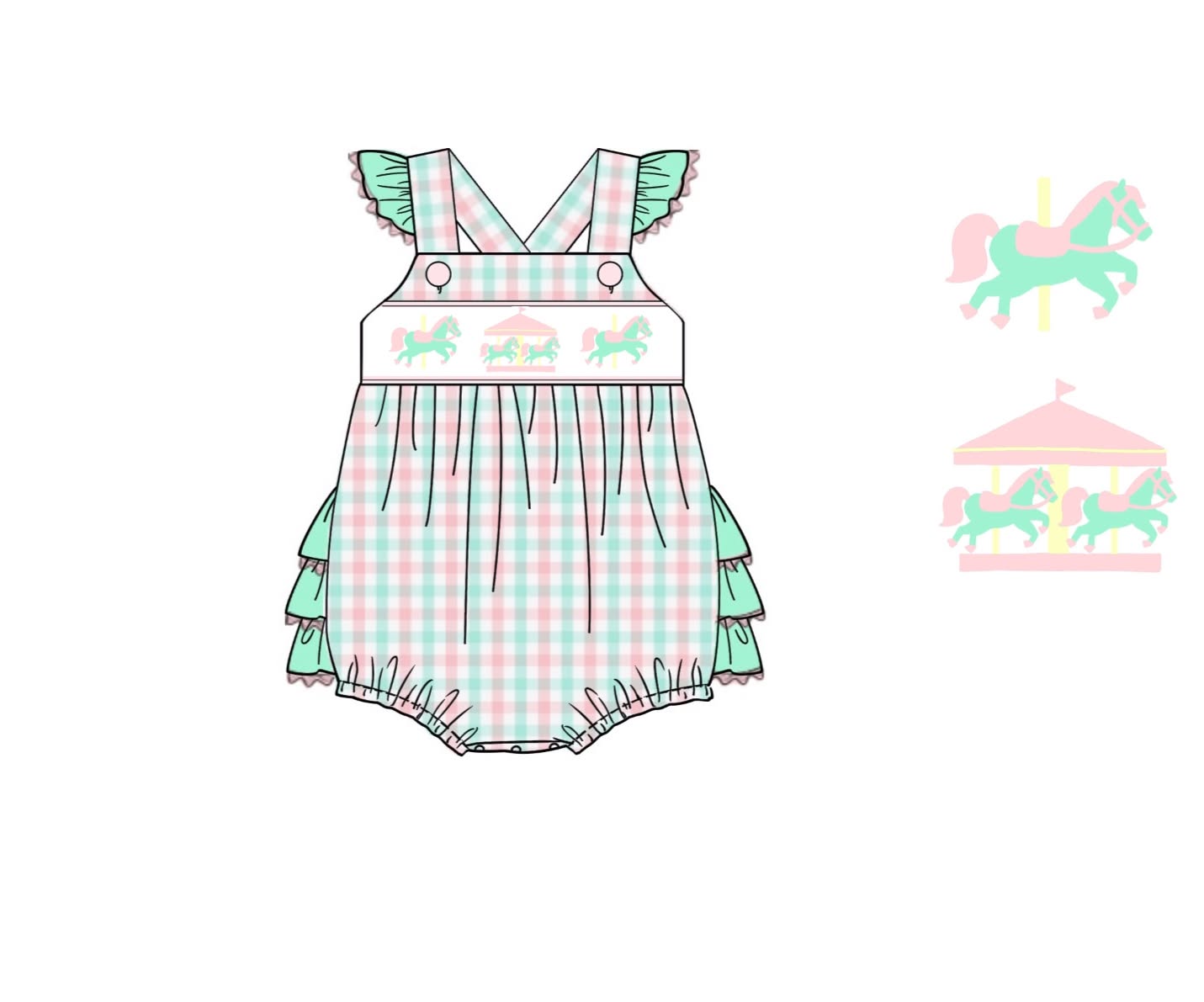 Throwback Pre Order: Carousel- Girls Woven Bubble