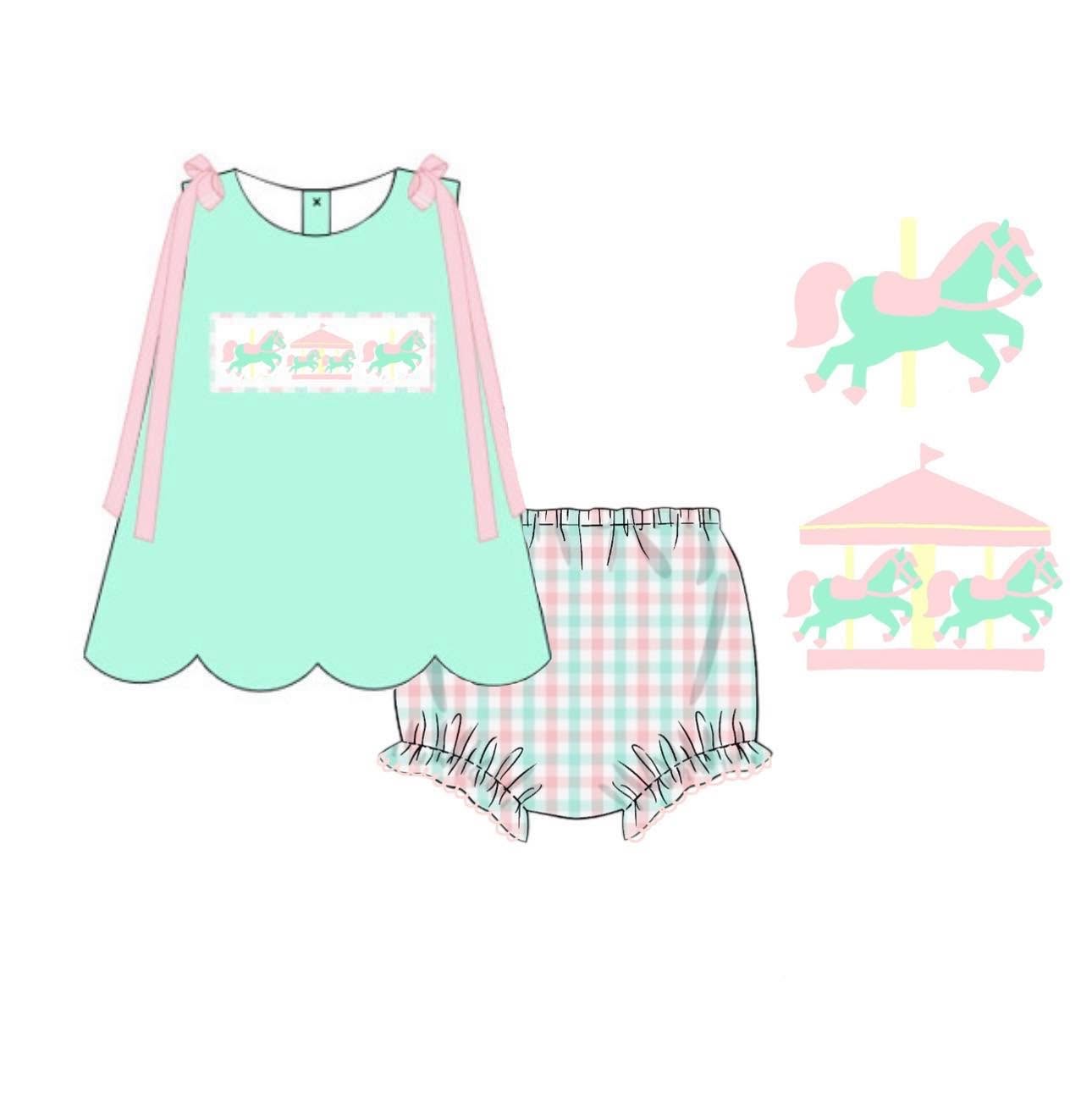 Throwback Pre Order: Carousel- Girls Bloomer Set