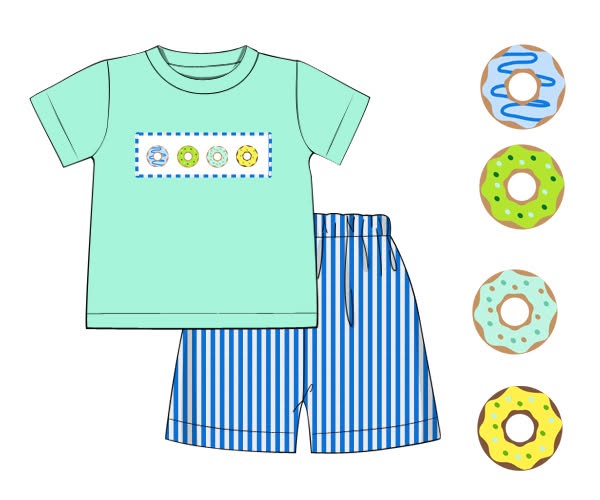 Throwback Pre Order: Donut Shop- Boys Knit Short Set