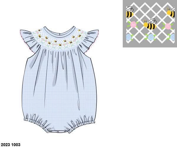 Throwback Pre Order: Busy Bees- Girls Woven Bubble