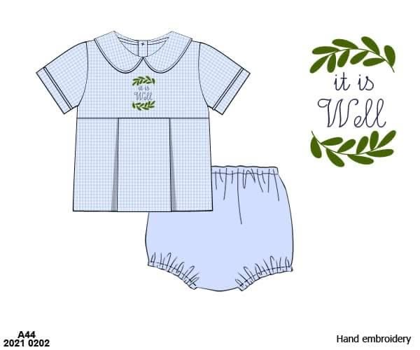 Throwback Pre Order: It Is Well- Boys Woven Diaper Set