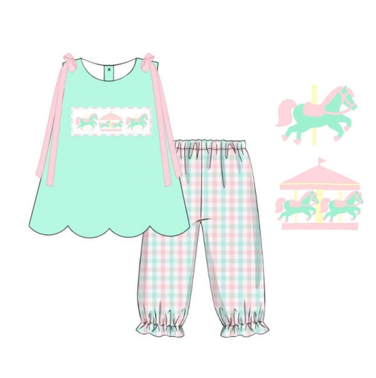 Throwback Pre Order: Carousel- Girls Bubble Pant Set