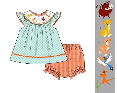 Throwback Pre Order: No Worries- Girls Woven Bloomer Set