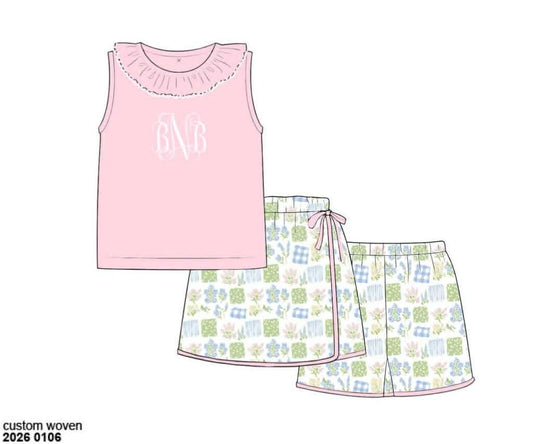 Pre Order 138: Cricket's Garden- Girls Knit Skort Set