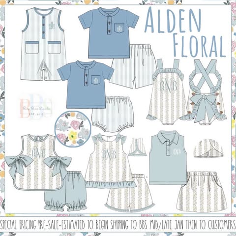 Special Pricing Presale: Alden Floral- Girls Knit Short Set