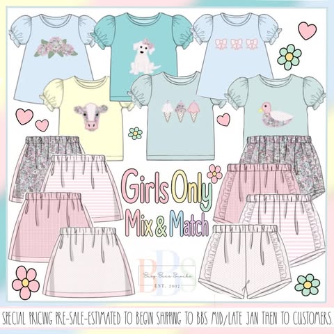Special Pricing Presale: Mix & Match- Girls Bows Shirt