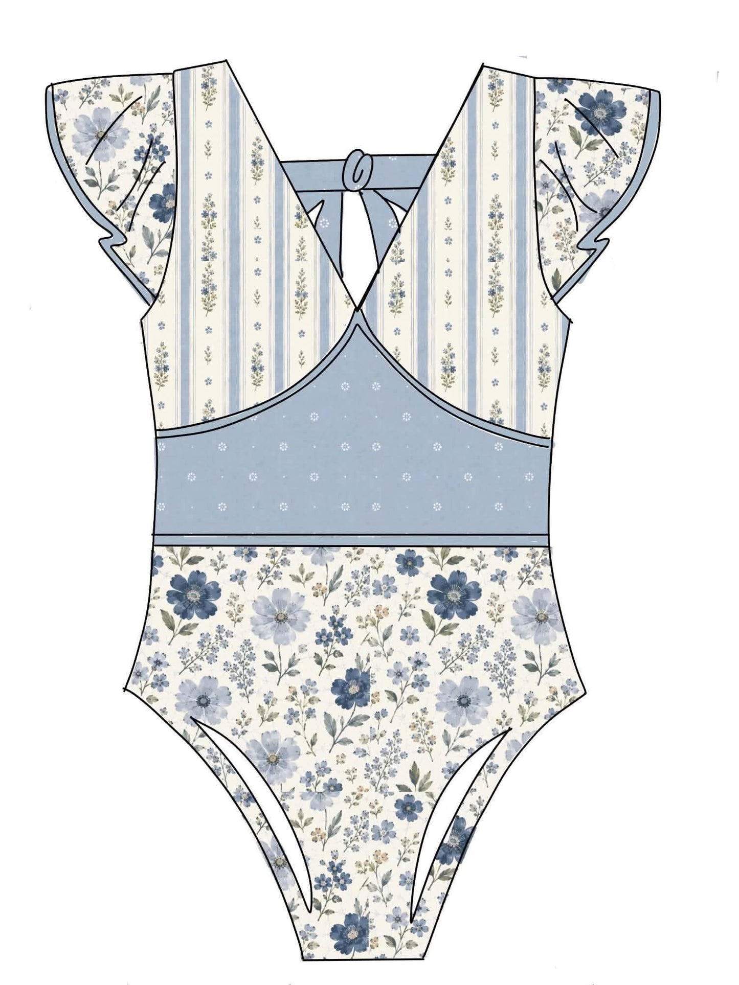 Pre Order 148: Kacie's Floral & Plaid-  Mom/Mini 1pc Rashguard Swim