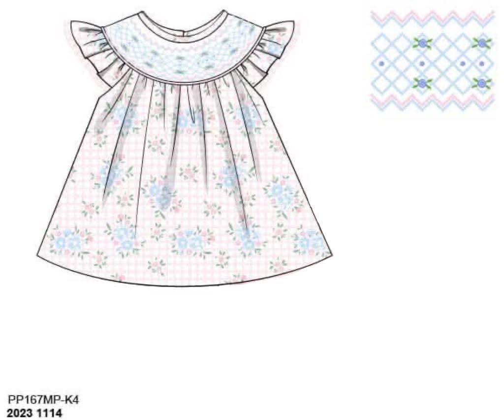Pre Order 146: Girls Only- Callie Jo Geo Smocked Knit Shirt