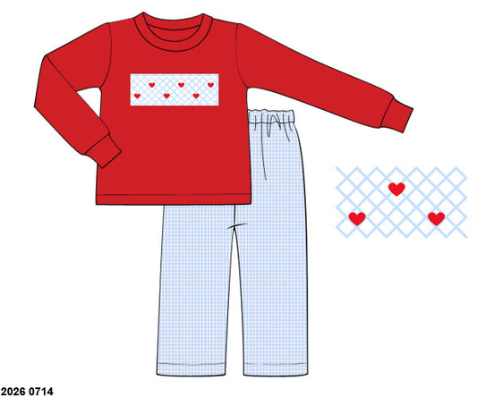 Pre Order 147: Heart to Handle- Boys Woven Pant Set
