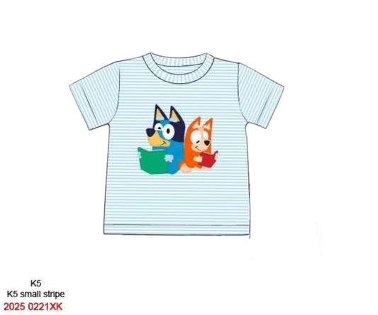 Pre Order 139: BTS Shirt Only- Boys Blue Heeler Appliqué Knit Shirt