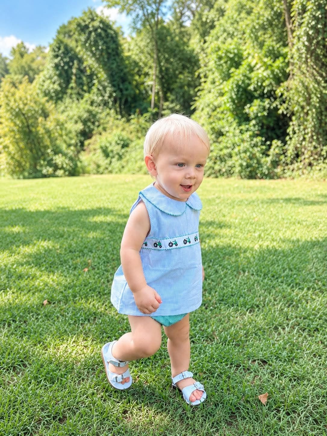 RTS: Boys Mix & Match- Tractor Ribbon Woven Shirt