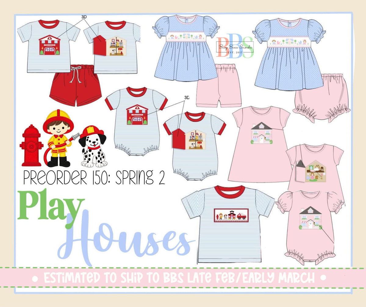 Pre Order 150: Play Houses- Boys Smocked Shirt