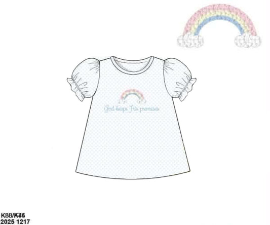 Pre Order 139: God's Promise- Girls Knit French Knot Shirt