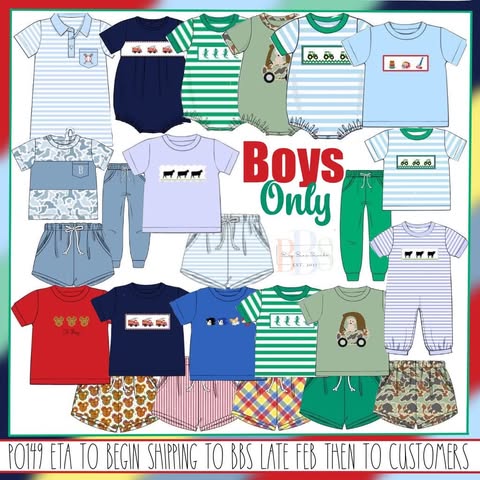 Pre Order 149: Boys Only- Smocked Cow Romper