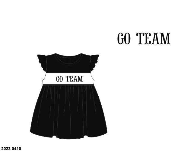 Pre Order 140: Custom Name Smocks- Girls Black Knit Shirt