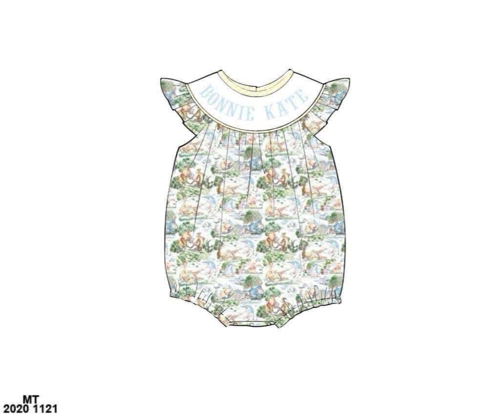 Pre Order 147: Rep Request- Girls Name Smock Vintage Bear Knit Bubble