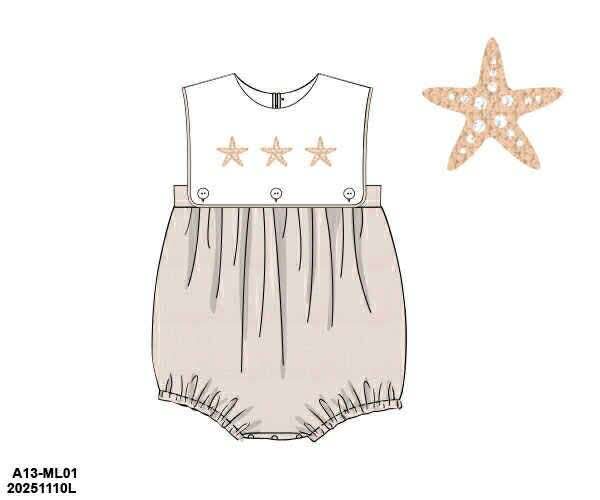 Pre Order 136: Sandy Starfish- Boys French Knot Bubble