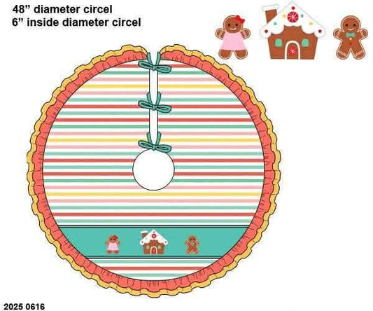 *CHRISTMAS RTS: Gingerbread- Appliqué Tree Skirt