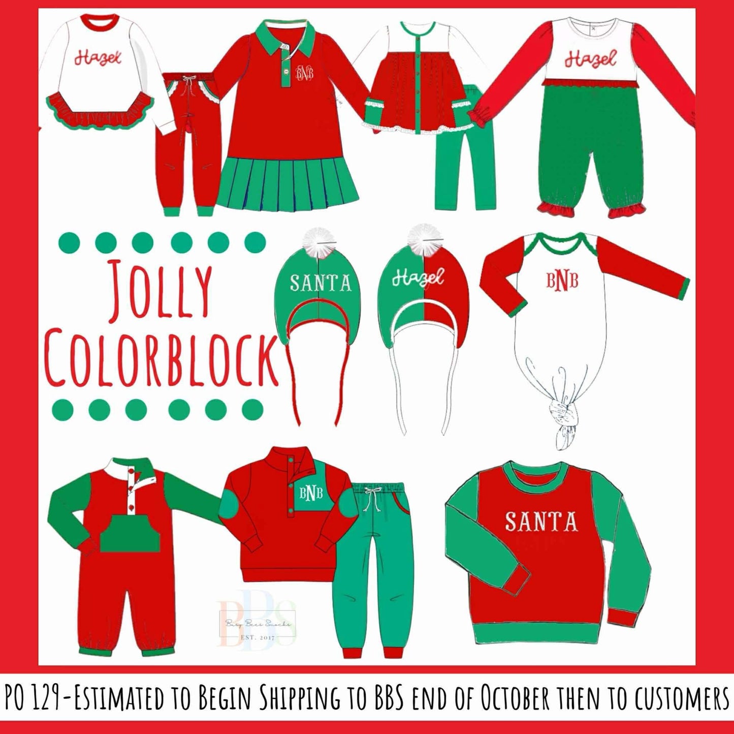 RTS: Jolly Colorblock- Girls Knit Jogger Set (No Monogram)