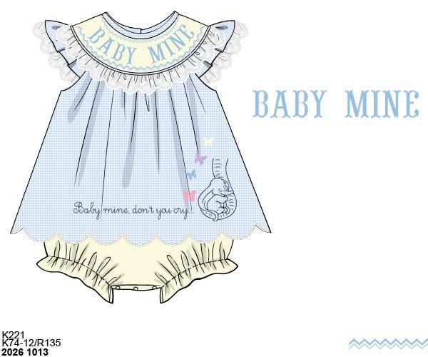 Pre Order 152: Girls Only- Baby Mine Smocked Bubble
